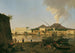 The port Granatella near Portici with Vesuvius in the background - Joseph Rebell — artwork view