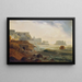 Côte près de Naples avec château et pêcheurs tirant des filets - Joseph Rebell — framed artwork on a wall