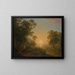 Forest landscape with sunrise - Joseph Rebell — framed artwork on a wall