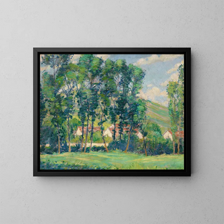 Red Roofs - Joseph Rodefer DeCamp — framed artwork on a wall