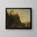 Mountain landscape painting with livestock - Joseph Roos — framed artwork on a wall