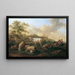 Landscape painting with grazing cattle - Joseph Roos the Elder — framed artwork on a wall
