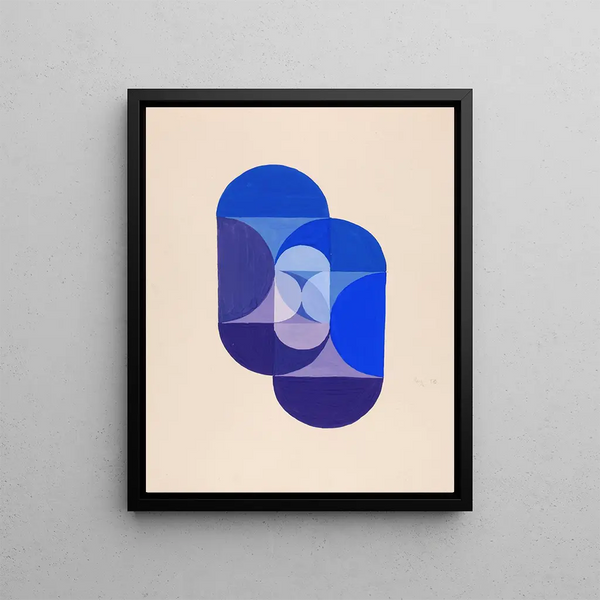 Key blue - Joseph Schillinger — framed artwork on a wall