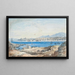 View of the fleet at anchor off Corfu taken from Vido Island - Joseph Schranz — framed artwork on a wall