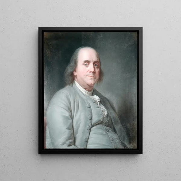 Benjamin Franklin - Joseph Siffred Duplessis — framed artwork on a wall