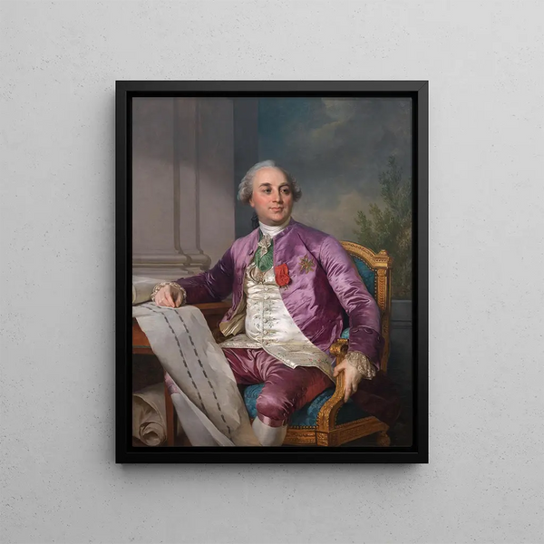 Portrait Painting of Charles-Claude Flahaut de la Billarderie, Count d'Angiviller 1730-1809 - Joseph Siffred Duplessis — framed artwork on a wall