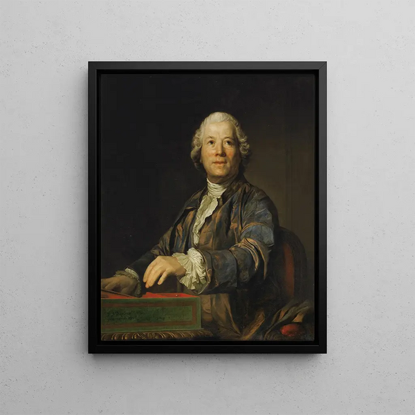 Portrait painting of Christoph Willibald Ritter von Gluck - Joseph Siffred Duplessis — framed artwork on a wall