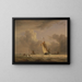 Fishing boat and other vessels in a strong wind - Joseph Stannard — framed artwork on a wall