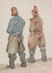 Two Fishermen Seen from Behind - Joseph Stannard — framed artwork on a wall