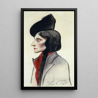 Portrait of Clara Fasano - Joseph Stella — framed artwork on a wall