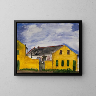 House yellow - Joseph Thomas Williams — framed artwork on a wall