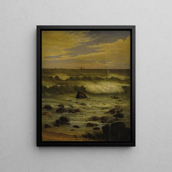 View of the Atlantic off the coast of New Jersey - Joseph Tubby — framed artwork on a wall