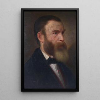 Portrait of a man with a full beard - Joseph Weidner — framed artwork on a wall