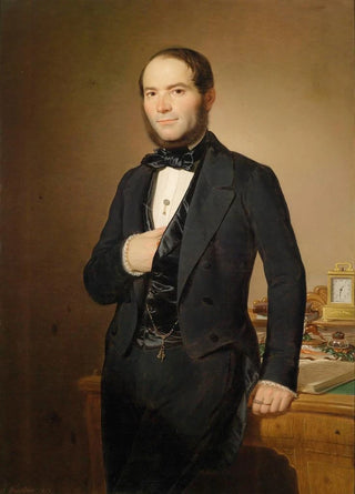 Portrait of a man in front of a secretary - Joseph Weidner — artwork view