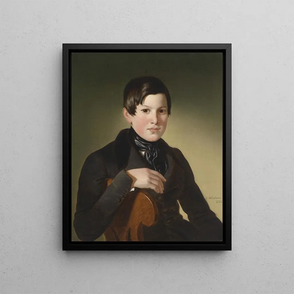 Portrait of a Boy - Joseph Weidner — framed artwork on a wall