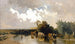 Cows at the watering hole at dusk - Joseph Wenglein — artwork view