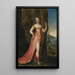 Portrait of a lady standing in Diane in a rocky landscape - Joseph Werner the Younger — framed artwork on a wall