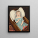 Baby in a Wicker Basket - Joseph Whiting Stock — framed artwork on a wall