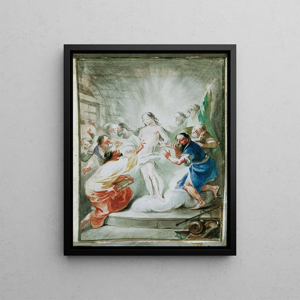 The Resurrection of Christ appears to the disciples - Joseph Winterhalder the Younger — framed artwork on a wall
