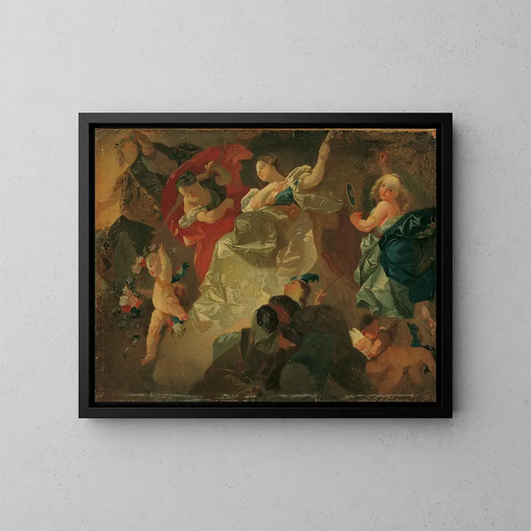 Les Vertus - Joseph Winterhalder the Younger — framed artwork on a wall