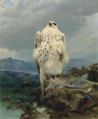 Joseph Wolf - A Gyrfalcon In An Extensive Mountainous Landscape.webp