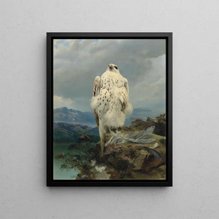 Joseph Wolf - A Gyrfalcon In An Extensive Mountainous Landscape.webp