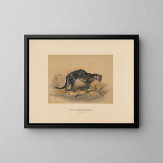 L'ocelot painting - Joseph Wolf — framed artwork on a wall