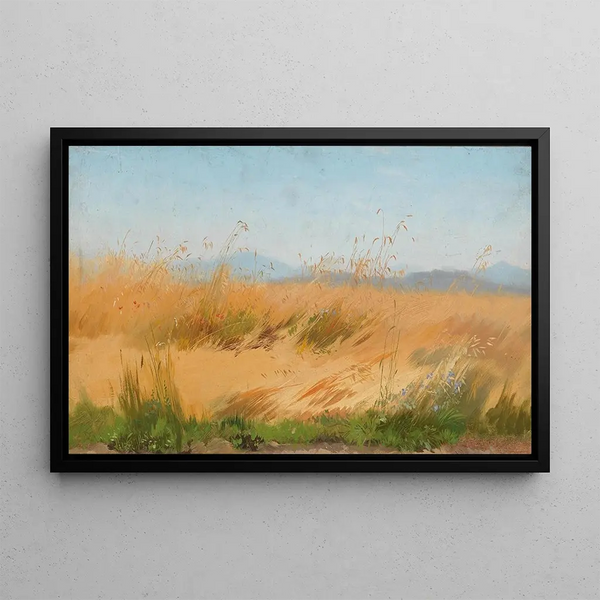 Wheat Field Study - Joseph Wopfner — framed artwork on a wall