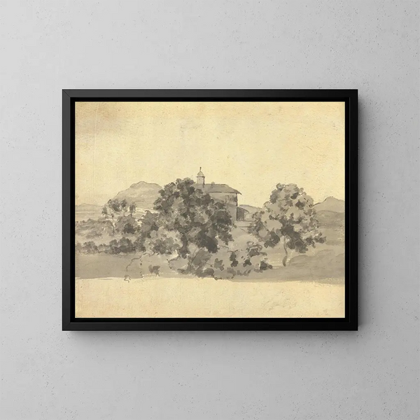 a church in Italy - Joseph Wright of Derby — framed artwork on a wall