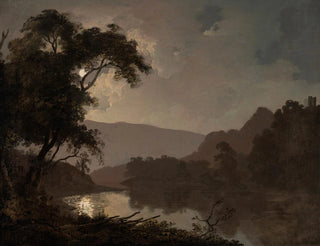 a moonlit landscape - Joseph Wright of Derby — artwork view