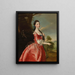 Portrait painting of Miss Ann Carver in front of a landscape - Joseph Wright of Derby — framed artwork on a wall