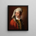 Portrait of a gentleman in a red coat bordered with fur - Joseph Wright of Derby — framed artwork on a wall