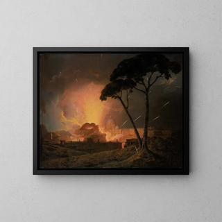 La Girandole annuelle au Castel Sant'Angelo à Rome - Joseph Wright de Derby — framed artwork on a wall