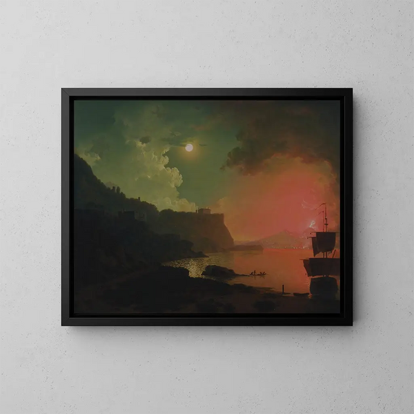 Vésuve vu de Posillipo - Joseph Wright de Derby — framed artwork on a wall