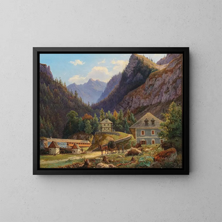 Motif de Styrie - Joseph Zahradniczek — framed artwork on a wall