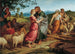 Jacob rencontre Rachel avec les troupeaux de son père - Joseph von Führich — artwork view