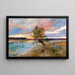 A river at sunset - Joseph von Karmanski — framed artwork on a wall