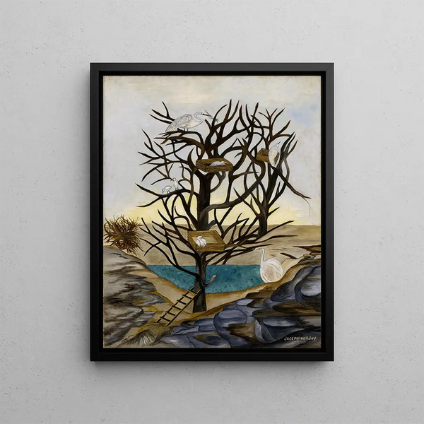 Bird nesting of waterfowl - Josephine Joy — framed artwork on a wall