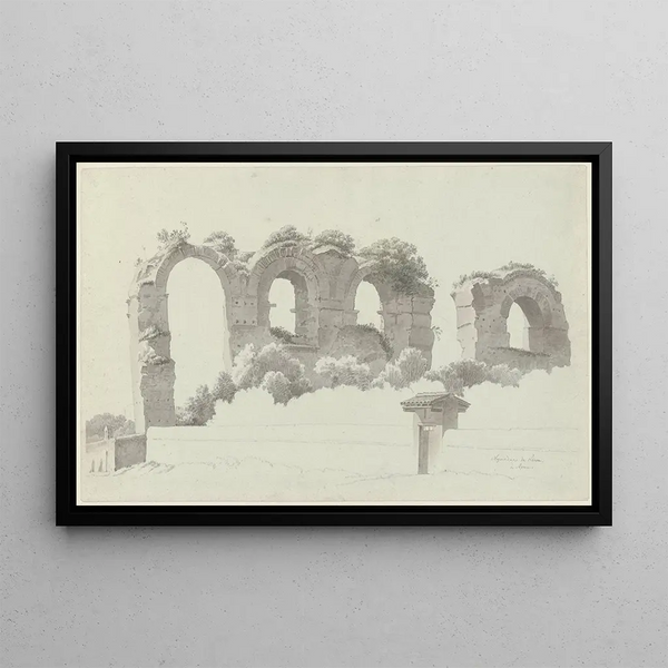 A part of an aqueduct in Rome - Josephus Augustus Knip — framed artwork on a wall