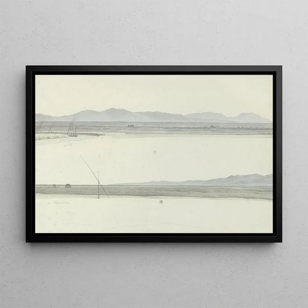 The Tiber at Fiumicino - Josephus Augustus Knip — framed artwork on a wall