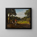 A pastoral landscape with figures sketching in the foreground - Josephus Laurentius Dyckmans — framed artwork on a wall