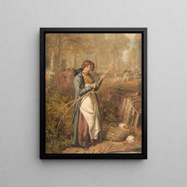 Bark in the Wychwood Forest, Oxfordshire - Joshua Cristall — framed artwork on a wall