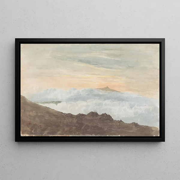 Landscape Mountainous with Clouds Painting - Joshua Cristall — framed artwork on a wall