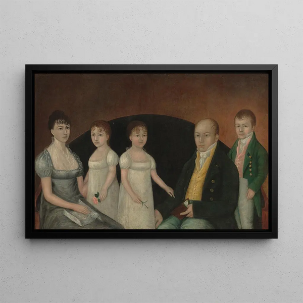 Family Group Painting - Joshua Johnson — framed artwork on a wall