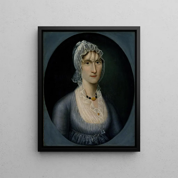 Portrait Painting of Mrs. Barbara Baker Murphy - Joshua Johnson — framed artwork on a wall