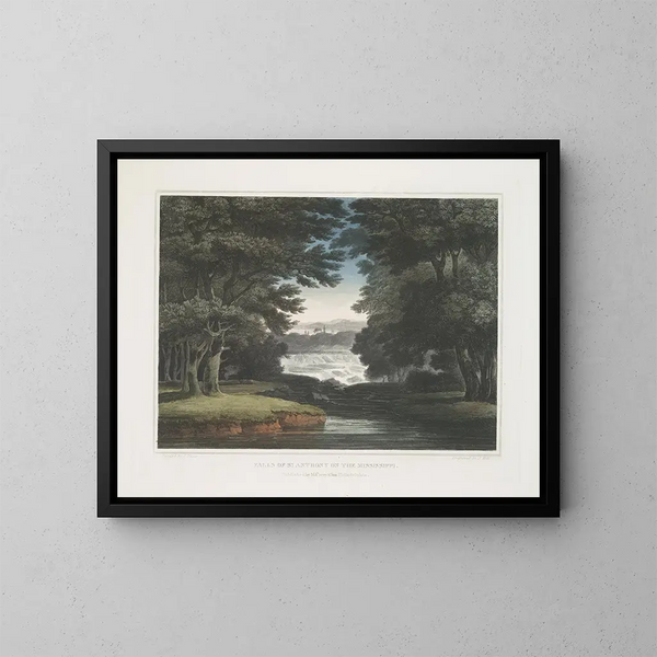 Chutes de Saint-Antoine sur le Mississippi - Joshua Shaw — framed artwork on a wall