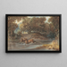 Landscape painting with deer in North Carolina - Joshua Shaw — framed artwork on a wall