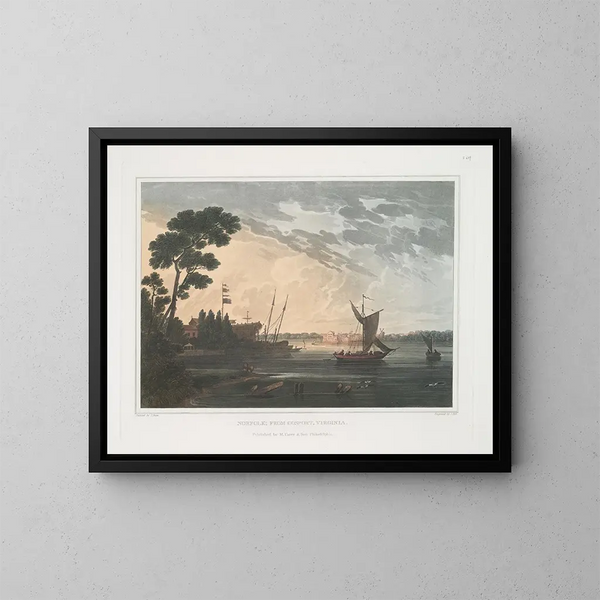 Norfolk Painting from Gosport, Virginia - Joshua Shaw — framed artwork on a wall