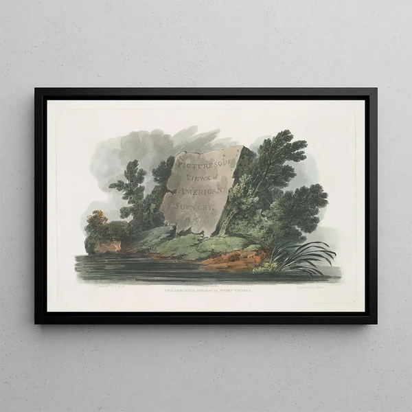Pictorial Views of American Landscapes Title Page - Joshua Shaw — framed artwork on a wall