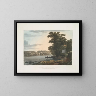 View above the Schuylkill Falls - Joshua Shaw — framed artwork on a wall